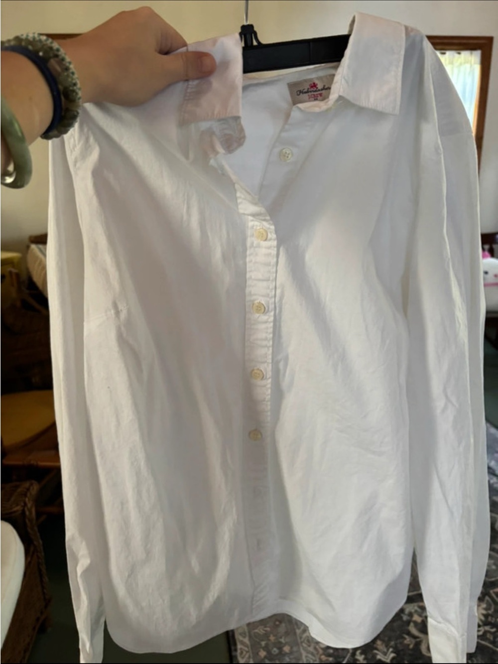 J. Crew White Button-Down Cotton Shirt